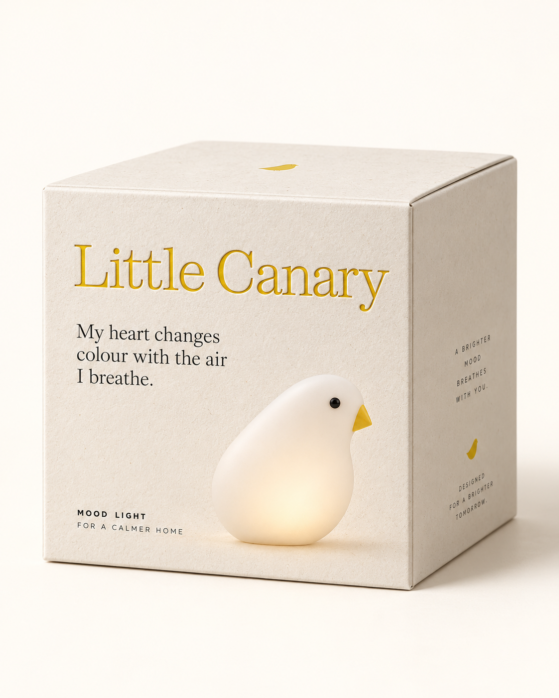 Little Canary square premium packaging box closed